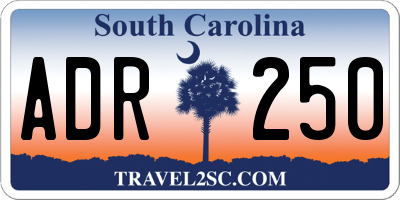 SC license plate ADR250