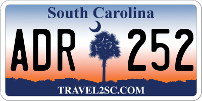 SC license plate ADR252