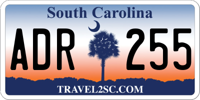 SC license plate ADR255