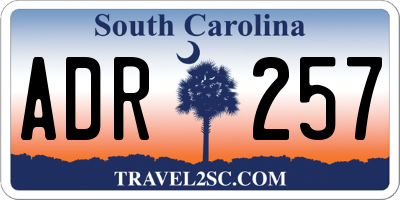 SC license plate ADR257