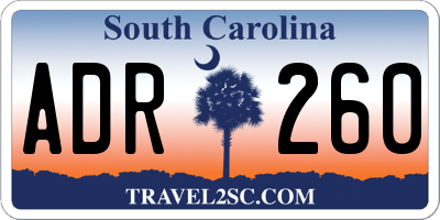 SC license plate ADR260