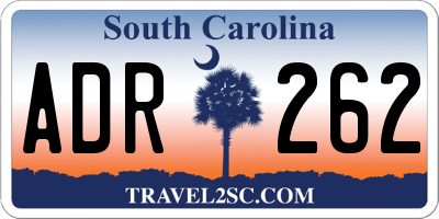 SC license plate ADR262