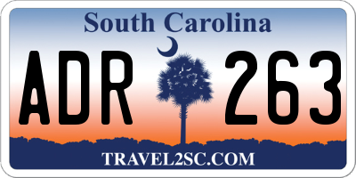 SC license plate ADR263