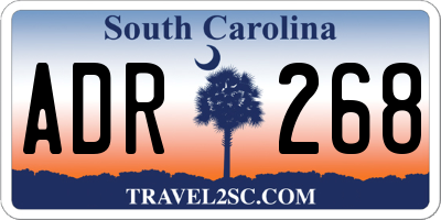 SC license plate ADR268
