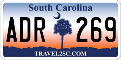SC license plate ADR269