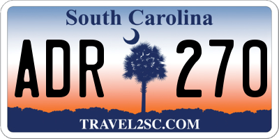 SC license plate ADR270