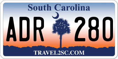SC license plate ADR280