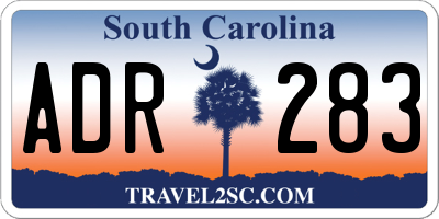 SC license plate ADR283