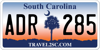 SC license plate ADR285
