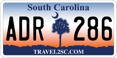 SC license plate ADR286