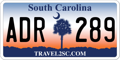 SC license plate ADR289