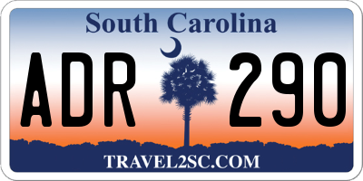 SC license plate ADR290