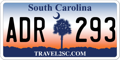 SC license plate ADR293
