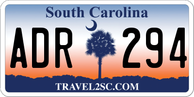 SC license plate ADR294