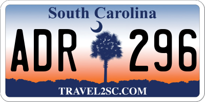 SC license plate ADR296