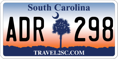 SC license plate ADR298