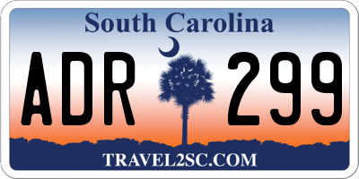 SC license plate ADR299