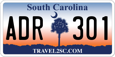 SC license plate ADR301