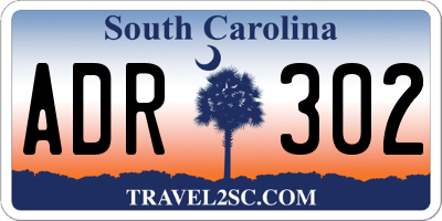 SC license plate ADR302