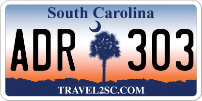 SC license plate ADR303