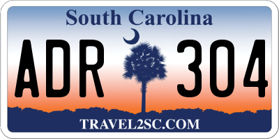 SC license plate ADR304