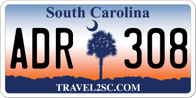 SC license plate ADR308