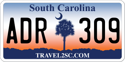 SC license plate ADR309