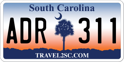 SC license plate ADR311