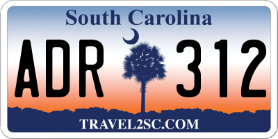 SC license plate ADR312