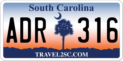 SC license plate ADR316