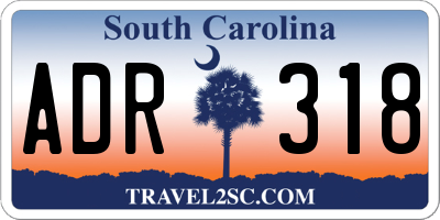 SC license plate ADR318