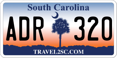 SC license plate ADR320