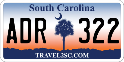 SC license plate ADR322