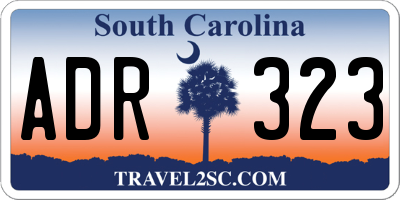 SC license plate ADR323