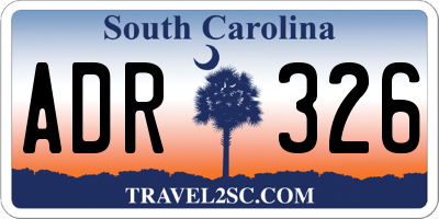 SC license plate ADR326