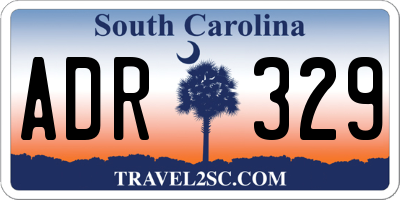 SC license plate ADR329