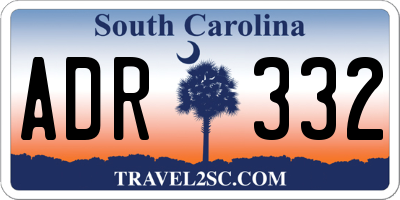 SC license plate ADR332