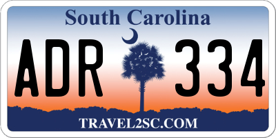 SC license plate ADR334