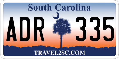 SC license plate ADR335