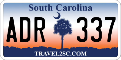 SC license plate ADR337