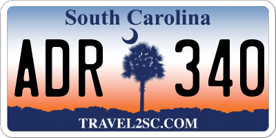 SC license plate ADR340
