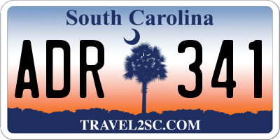 SC license plate ADR341