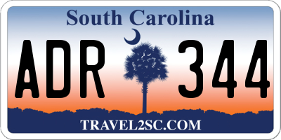 SC license plate ADR344