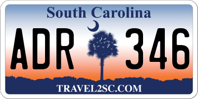 SC license plate ADR346
