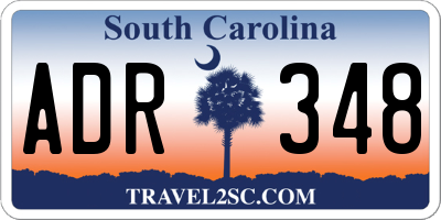 SC license plate ADR348