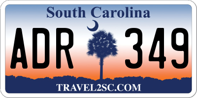 SC license plate ADR349
