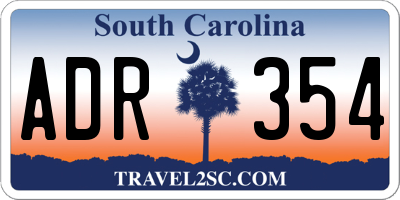 SC license plate ADR354