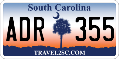 SC license plate ADR355