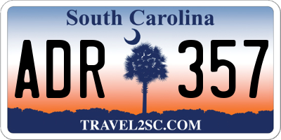 SC license plate ADR357