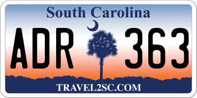 SC license plate ADR363